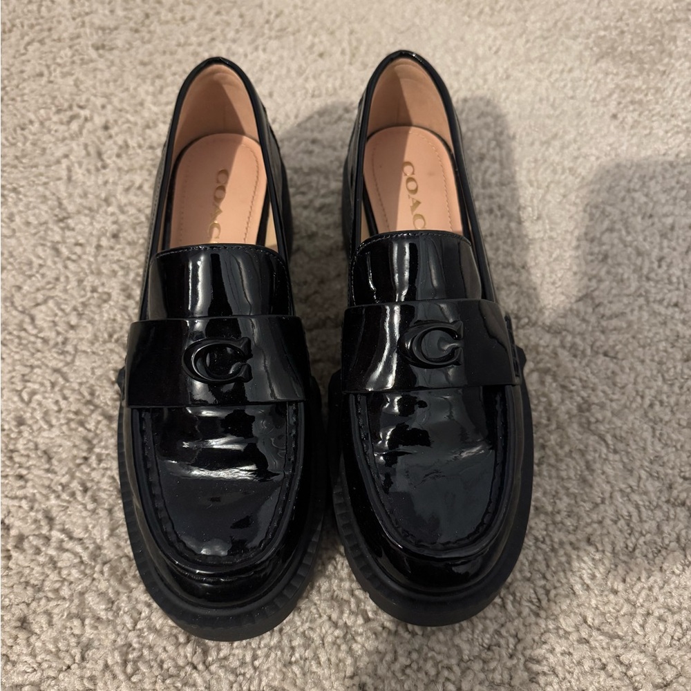 Coach Black Patent Leather Loafers